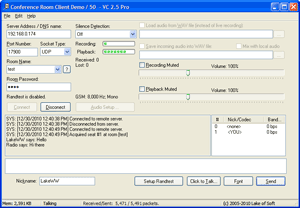 Multi-room audio conference client