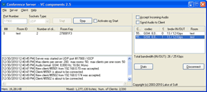 Multi-room audio conference server